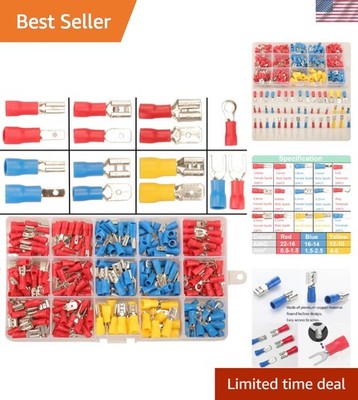 Versatile 280PCS Crimp Connector Set - Spade, Fork, and Ring Terminals Included