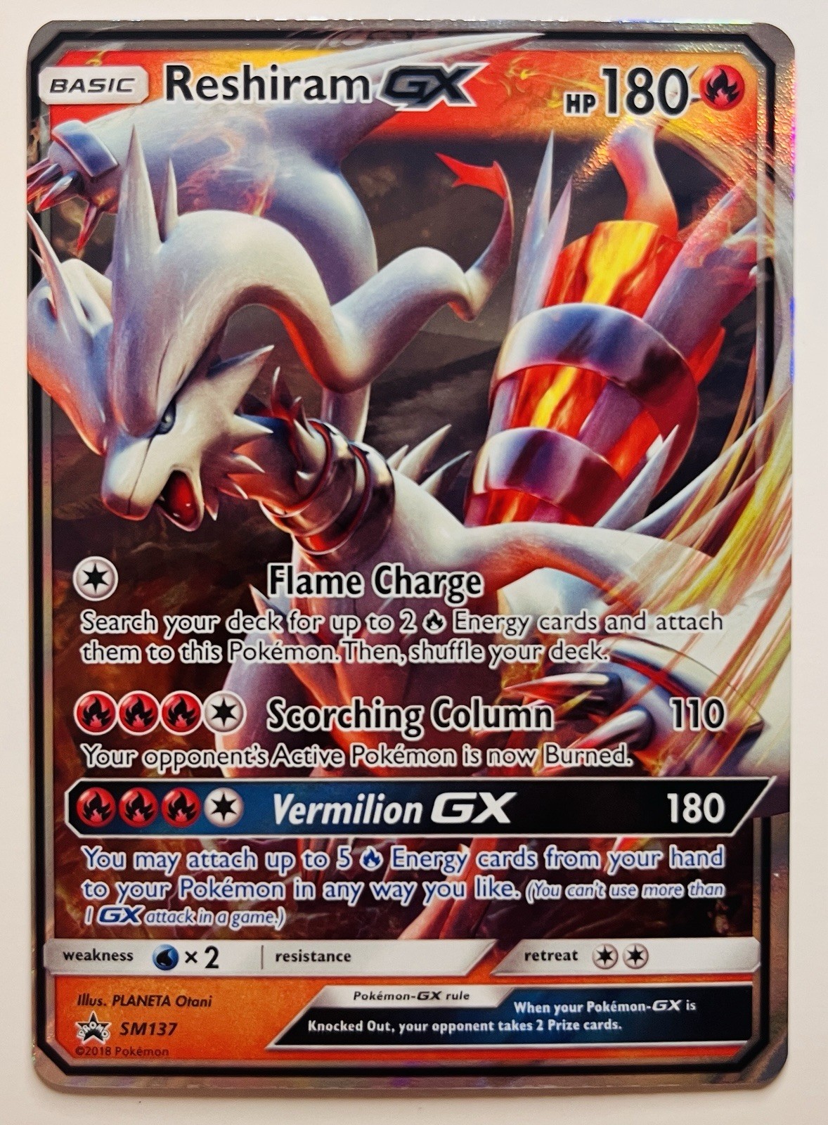 Pokémon - Reshiram GX - SM137 - S&M Black Star Promos - Ultra Holo Rare NM