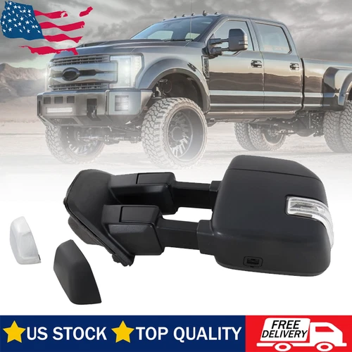 Fit 2017-2022 Ford F-250 Super Duty Heated Mirror With Chrome Cap Driver Side