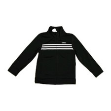 Adidas Jacket Boys Youth Size 6 Black White Full Zip Track 3 Stripes Originals