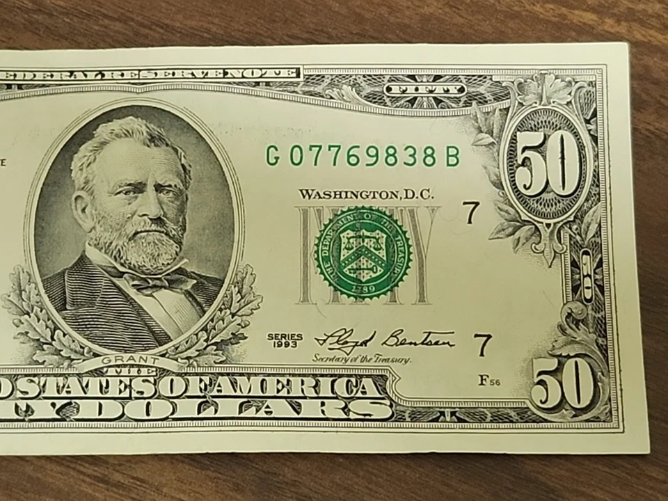 Series 1993 $50 Bill * CHICAGO * G 07769838 B - Image 3 of 4