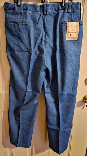 NWT Haggar Work To Weekend Classic Fit Comfort Waist Denim Pants Pleated Mens 40 - Bild 5 von 7