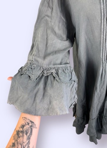 JP & Mattie Sundance Cotton Gauze Mattie Dress Blue Gray Size Medium Boho - Picture 3 of 10