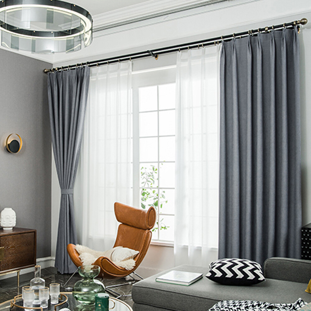 2X Blockout Curtains Thermal Blackout Curtains Fabric Pair Eyelet for