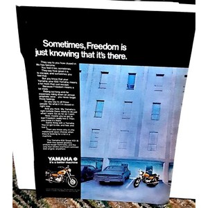 Vintage 1971 Yamaha Street 650 Motorcycle Ad Original epherma