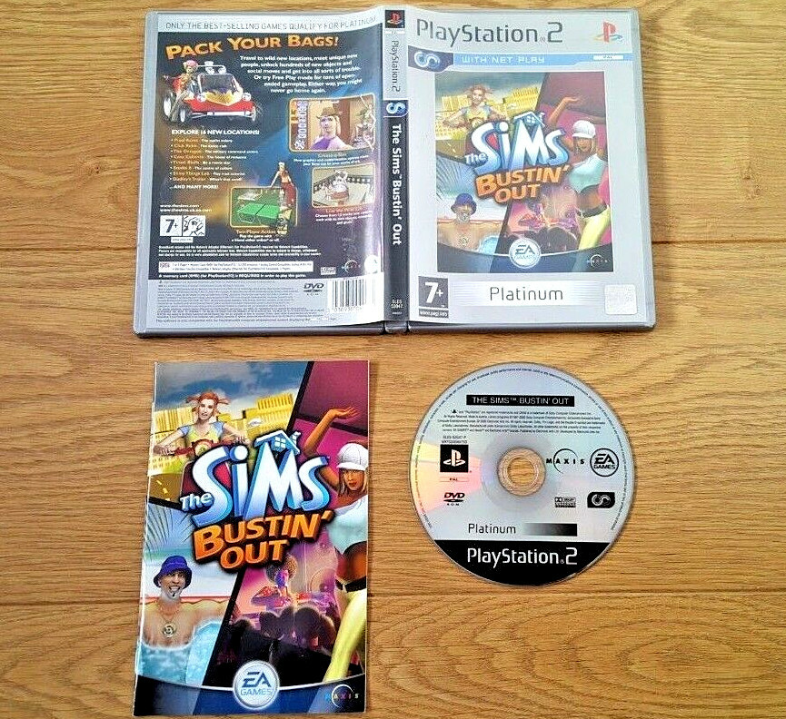 The Sims Bustin' Out for Sony Playstation 2 PS2 UK PAL Region 2