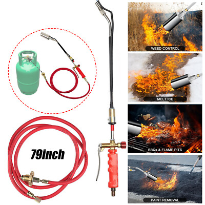Portable Propane Torch Ice Snow Melter Weed Burner Outdoor Flame Thrower w/ Hose