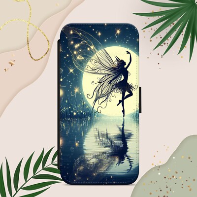 Fairy Dance Moonlight Flip Wallet Handy Hülle Cover für iPhone Samsung Pixel