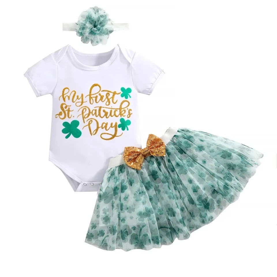 St patrick's day little girl deals outfit