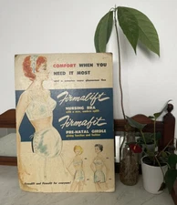 Vintage Antique Lingerie Maternity Girdle Bra Firmalift Advertising Sign Board