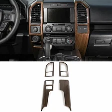 Wood Grain Inner Accessories Central Control Frame Trim for Ford F150 2015-2017