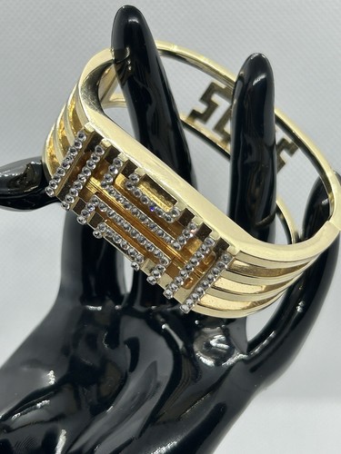 Gold Tone Fit Bit Case Hinged Bracelet