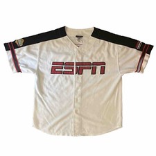 Vintage ESPN Club Baseball Tonight Jersey Mens Large White Black Red 79 Disney