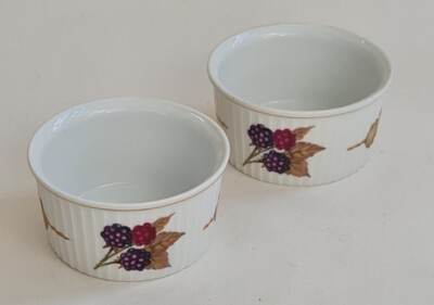 Paar Evesham Royal Worcester Ramekins flammfest Porzellanofen zu Geschirr