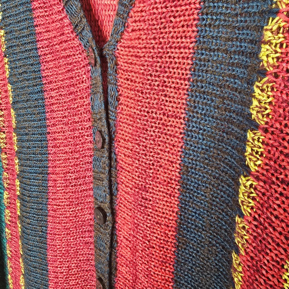 Cárdigan Sahalie Largo M Botón Ligero Suéter Tonos Joya Exterior Naturaleza Hippie Foto 3 de 4