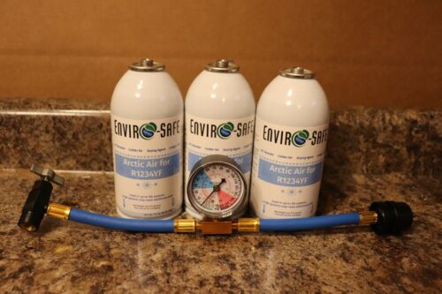Arctic Air for R1234yf, 3 cans with Gauge, COLDER AIR, Enviro-Safe - Picture 2 of 3