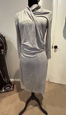 Ann Taylor Wrap Gray Dress Size Medium