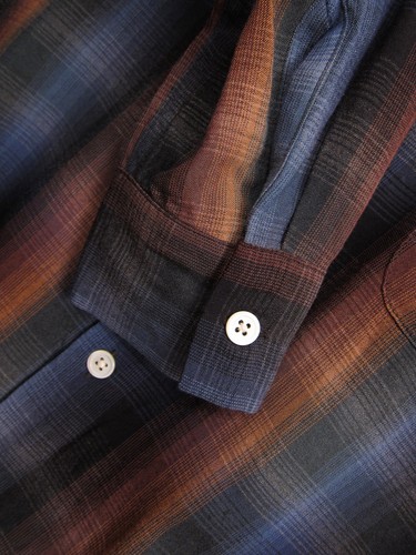 Wacko Maria Ombre Loop Collar Flannel Shirt sz. Small - Picture 6 of 10