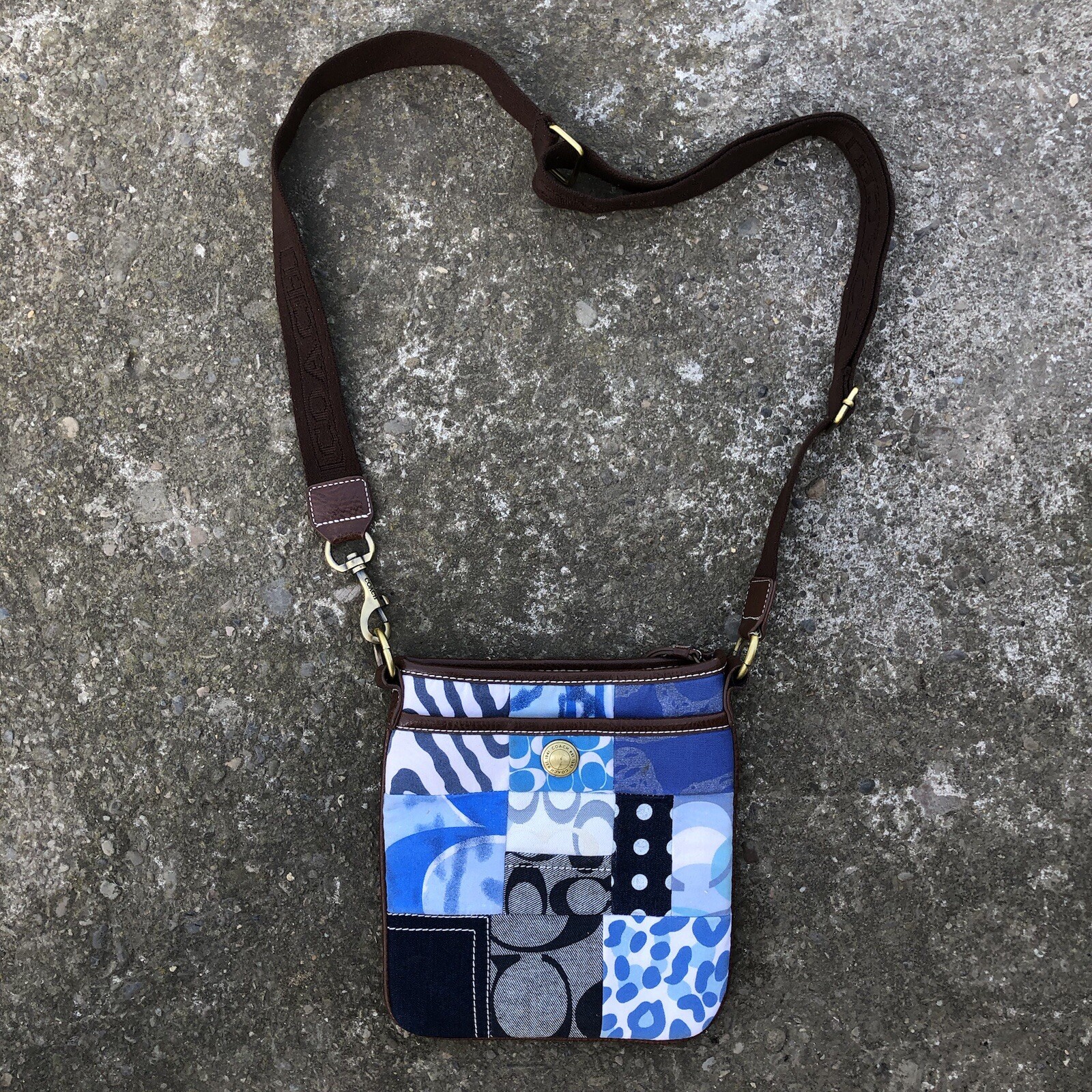 Coach Multicolor Blue Patchwork Style Crossbody B… - image 1