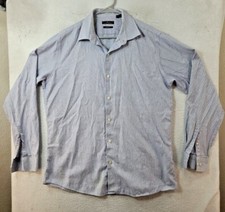 Marc Anthony Blue Check Slim Fit Long Sleeve Button Up Shirt Mens XL