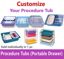Dental Procedure Storage Tub, Accesories, Dental Tub Rack, Autoclave to 250F