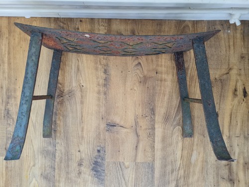 Antiker Schmiedehocker / kleiner Tisch / Stuhl / Pflanzenständer / Kamin - asiatisch? - Bild 12 von 18