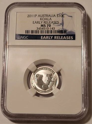 Australia 2011 P 1/10 oz Silver 10 Cents Koala MS70 NGC Early Releases