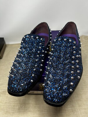 After Midnight Mens Blue Glitter Sparkle Spike Formal Dress Loafers Shoes  10.5 | eBay