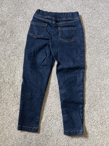 Hanna Andersson Play Denim Jegging Jeans Girls Size 5 110 Dark Skinny Leggings - Picture 3 of 3
