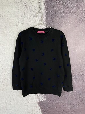 McQ Alexander McQueen velour bird multilogo black sweatshirt | eBay