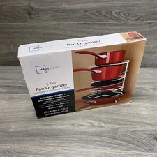 Mainstays 5-Tier Pan Organizer Rust Resistant White Finish 9.25 W 8.8 D x12.25 H