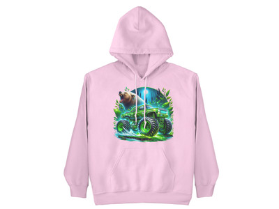 Crazy Monster Truck Hell Fire Löwe Bär Dinosaurier Rex Bio Kinder Hoodie S - XL