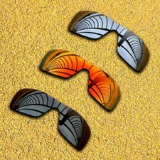 3 Pieces Lenses Replacement for-Oakley Batwolf Polarized-Black Silver Orange Red