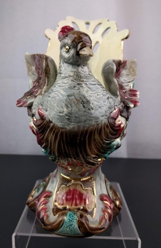 Figura de Colección Early Eichwald Mayólica Pájaro Tazón Plato Arte Pavo Urna Jarrón Utilería - Imagen 3 de 12