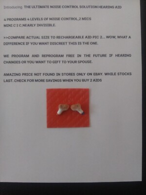 TWO PROGRAMMABLE mini C I C  HEARING AIDS  3 modes , 4 levels noise blocks USA