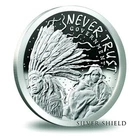 2oz 2018 Never Trust Government BU ONLY 1168 Minted Silver Shield COA 999 Heidi