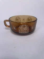 Vintage Anheuser‑Busch Eagle Snacks Amber Glass Soup Bowl with Handles – USA