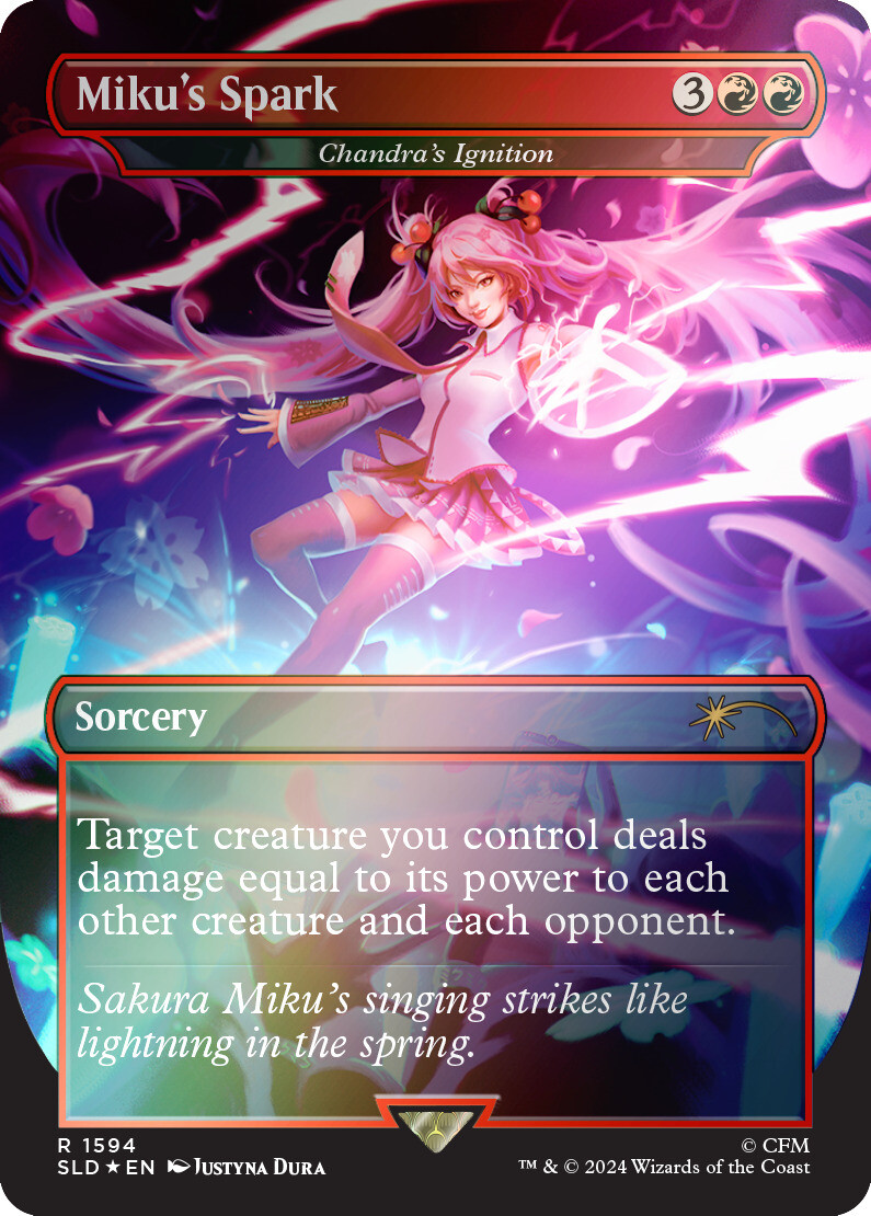 新品未開封 MTG 初音ミク Sakura Superstar 英語 FOIL Secret Lair Hatsune Miku Sakura Superstar EN Rainbow Foil