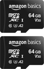 2 Amazon Basics MicroSD cards Class 10 - 64GB Memory Cards