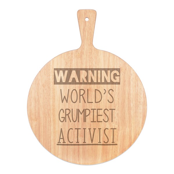 Warnung World's Grumpiest Aktivist Pizza Brett Paddel Holz Toll Best-image