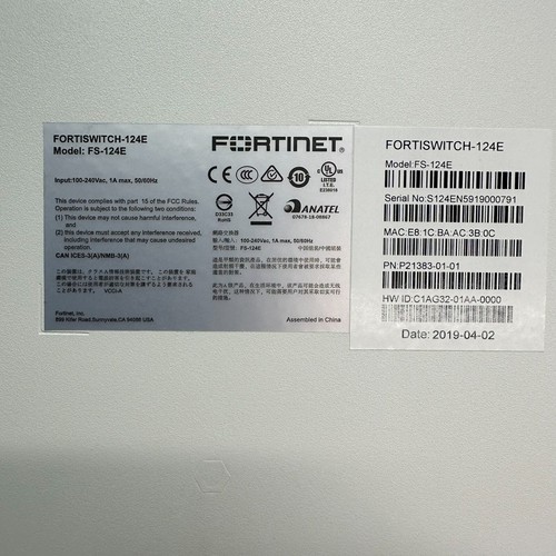 Fortinet FortiSwitch-124E FS-124E Used - Afbeelding 9 van 14