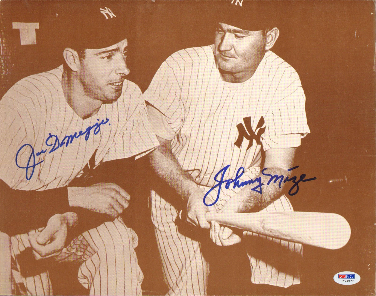 Joe DiMaggio Autographed Signed New York Yankees & Johnny Mize 11x14 Photo PSA/DNA Gem Mint 10 Yankees Auto'd 