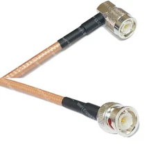 RG400 Silver TNC Male Angle to BNC MALE Coax RF Cable USA Lot