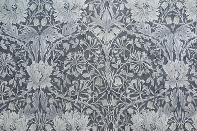 WILLIAM MORRIS CURTAIN FABRIC DESIGN Pure Honeysuckle & Tulip 3.4 MTRS BLACK INK
