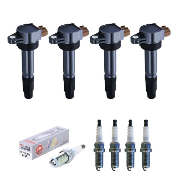 New Set of 4 Ignition Coil  NGK Spark Plug for Suzuki Grand Vitara/ Kizashi L4