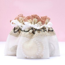 5x Lace Mesh Sacks Drawstring Storage Bag Pouch Sachet Organza Wedding Party Set