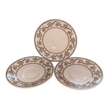 Laura Ashley Johnson Bros Petite 3x Saucers Brown Ditsy Vintage 1976
