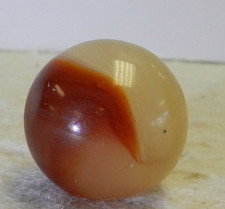13941m Vintage Akro Agate Carnelian Patch Marble .67 Inches