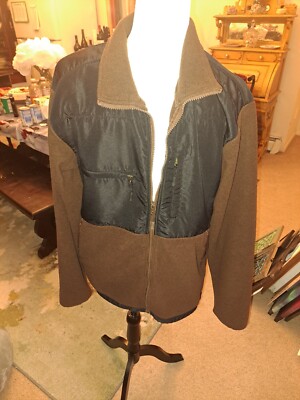 Size L, Mens, Lee Fung Sport Zip Black And Brown, Fleece Like Lining, Coat