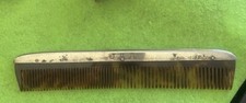 Antique Sterling Silver Hair Comb Ornate Engraved Victorian/Edwardian